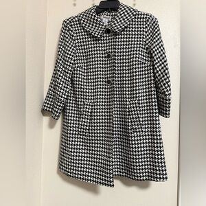 Carmen Marc Valvo Houndstooth 3/4 sleeve swing jacket